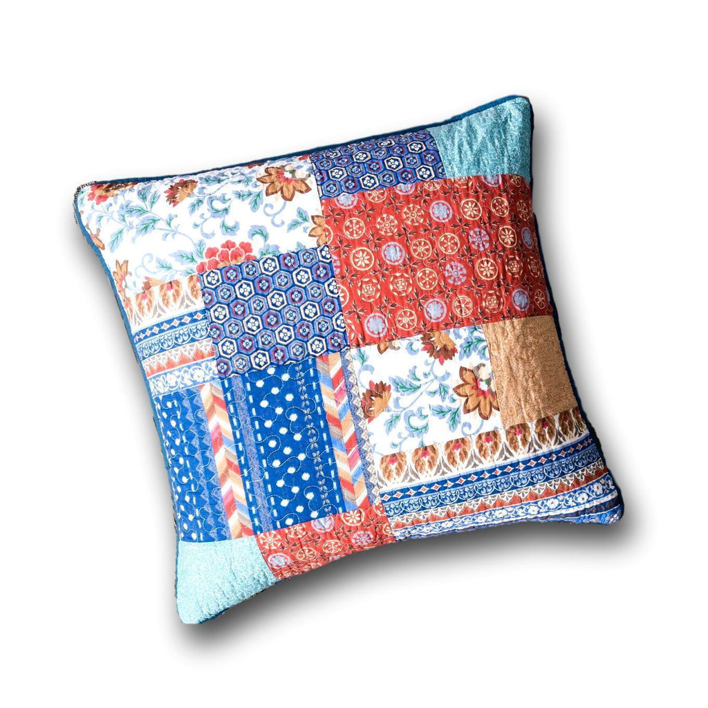DaDa Bedding Bohemian Vibes Patchwork Floral Euro Pillow Sham Cover, 26" x 26" (JHW878) DaDalogy Bedding Collection