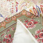 DaDa Bedding Botanical Cranberry Sage Chevron Floral Duvet Cover Set w/ Pillow Cases (JHW-924) DaDalogy Bedding Collection