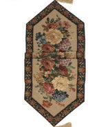DaDa Bedding Breath of Spring Colorful Floral Beige Brown Tapestry Dining Table Runner (3089) DaDalogy Bedding Collection