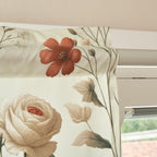 DaDa Bedding Collection Enchanted Meadow Semi-Sheer Valance - Floral Elegance in Beige, Rose, and Soft Green, Light Filtering See Through Microfiber, Rod Pocket Design, 18x52 Inches DaDalogy Bedding Collection