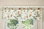 DaDa Bedding Collection Enchanted Meadow Semi-Sheer Valance - Floral Elegance in Beige, Rose, and Soft Green, Light Filtering See Through Microfiber, Rod Pocket Design, 18x52 Inches DaDalogy Bedding Collection