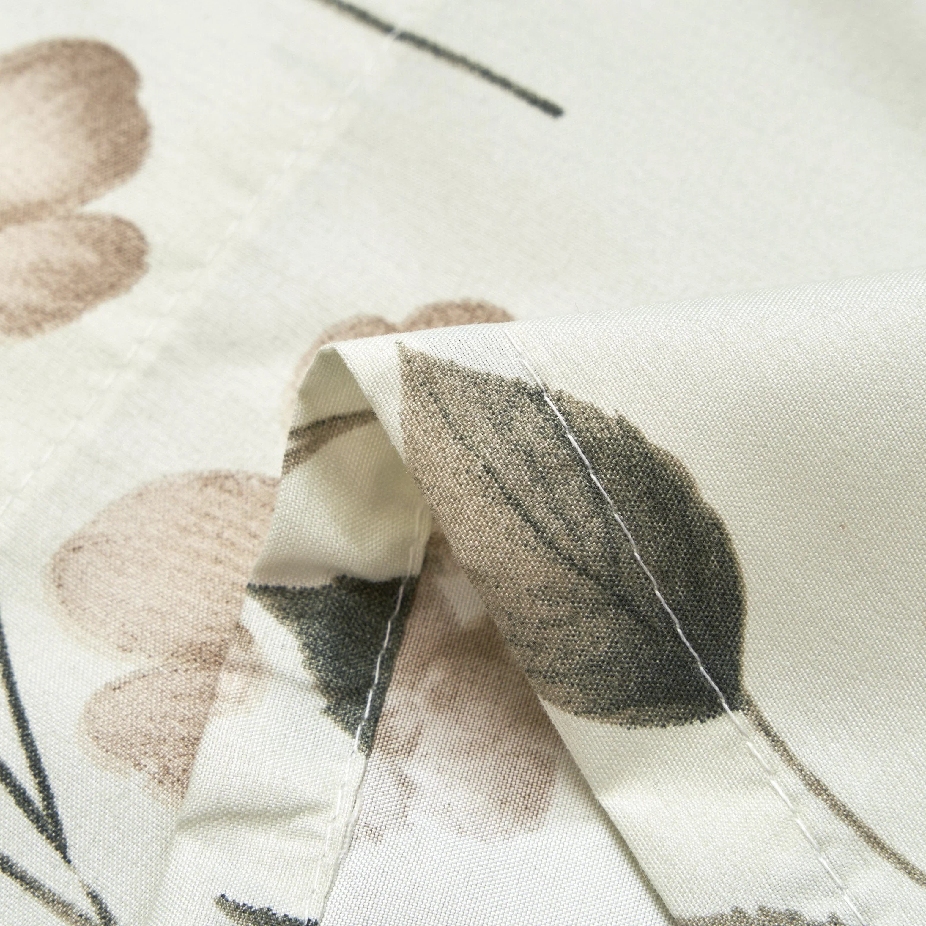 DaDa Bedding Collection Enchanted Meadow Semi-Sheer Valance - Floral Elegance in Beige, Rose, and Soft Green, Light Filtering See Through Microfiber, Rod Pocket Design, 18x52 Inches DaDalogy Bedding Collection
