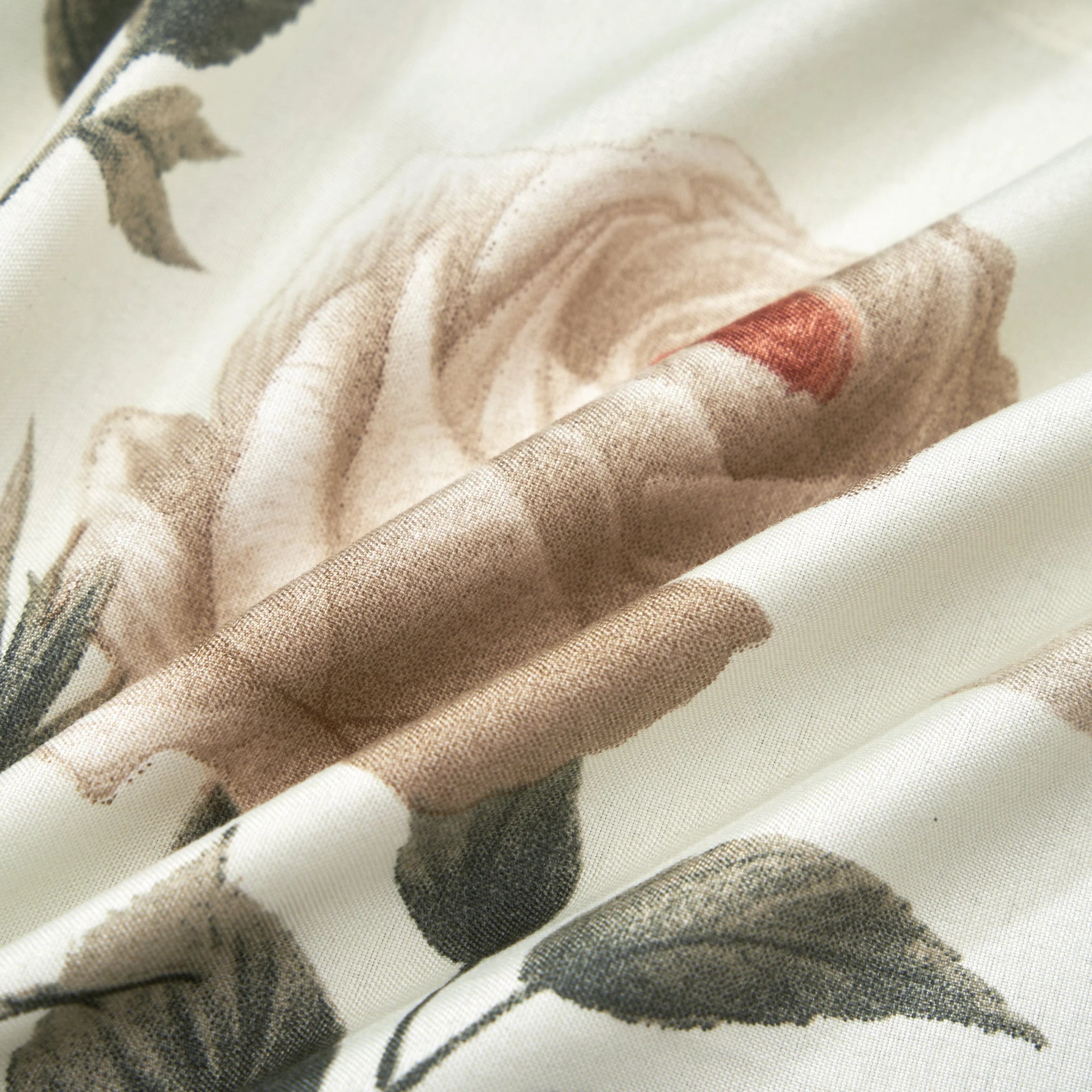 DaDa Bedding Collection Enchanted Meadow Semi-Sheer Valance - Floral Elegance in Beige, Rose, and Soft Green, Light Filtering See Through Microfiber, Rod Pocket Design, 18x52 Inches DaDalogy Bedding Collection