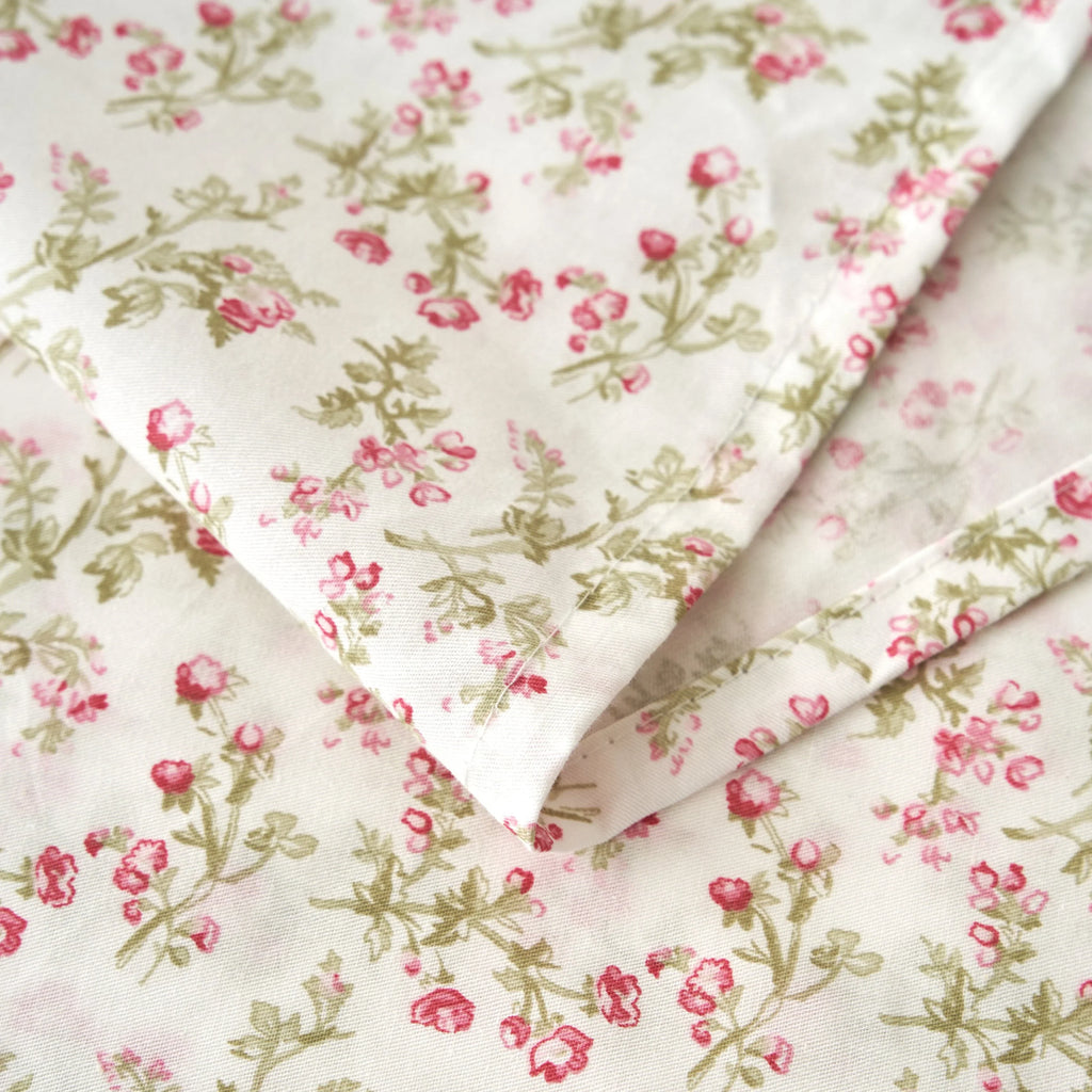 DaDa Bedding Collection Romantic Coquette Sheet Set - 100% Cotton [ Poplin Cotton ] Floral Fitted & Flat Sheets with Pillowcases - Deep Pocket Design - Soft, Breathable, Wrinkle-Resistant DaDalogy Bedding Collection