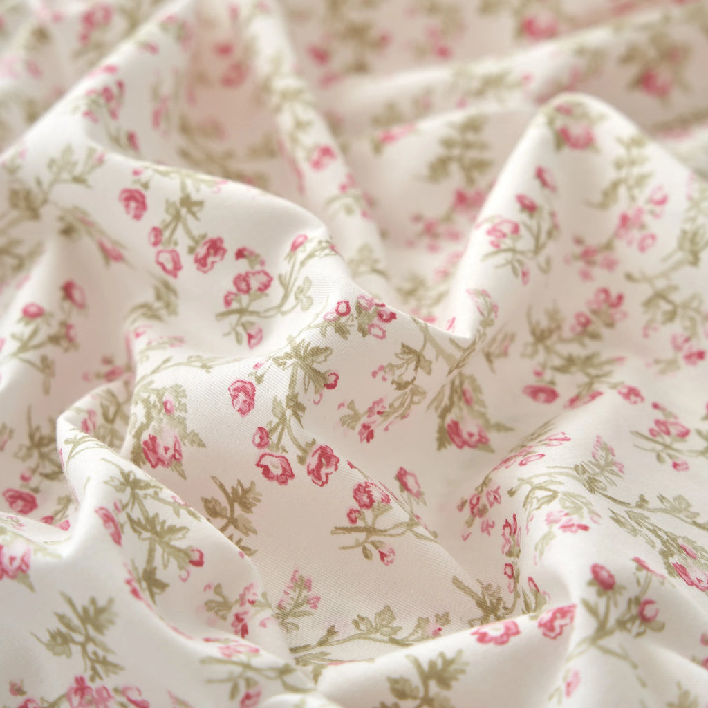 DaDa Bedding Collection Romantic Coquette Sheet Set - 100% Cotton [ Poplin Cotton ] Floral Fitted & Flat Sheets with Pillowcases - Deep Pocket Design - Soft, Breathable, Wrinkle-Resistant DaDalogy Bedding Collection