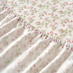 DaDa Bedding Collection Romantic Coquette Sheet Set - 100% Cotton [ Poplin Cotton ] Floral Fitted & Flat Sheets with Pillowcases - Deep Pocket Design - Soft, Breathable, Wrinkle-Resistant DaDalogy Bedding Collection
