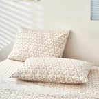 DaDa Bedding Collection Romantic Coquette Sheet Set - 100% Cotton [ Poplin Cotton ] Floral Fitted & Flat Sheets with Pillowcases - Deep Pocket Design - Soft, Breathable, Wrinkle-Resistant DaDalogy Bedding Collection