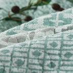 DaDa Bedding Contemporary Mint Green Grey Geometric Cotton Quilted Bedspread Set (JHW-804) DaDalogy Bedding Collection