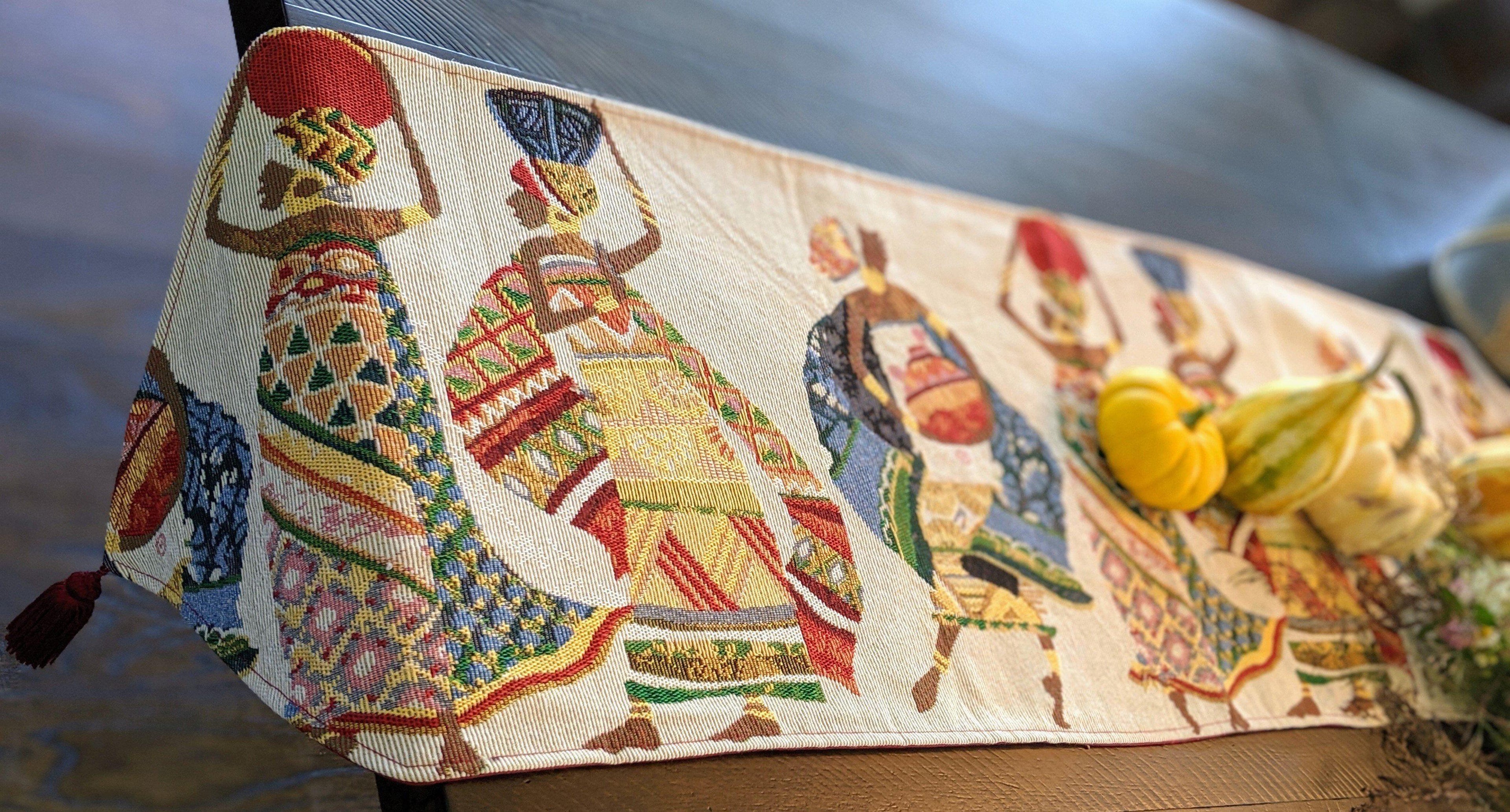 DaDa Bedding Dancing Women African Dreams Elegant Woven Tapestry Dining Table Runner (18117) DaDalogy Bedding Collection