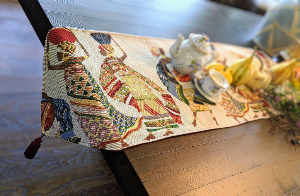 DaDa Bedding Dancing Women African Dreams Elegant Woven Tapestry Dining Table Runner (18117) DaDalogy Bedding Collection