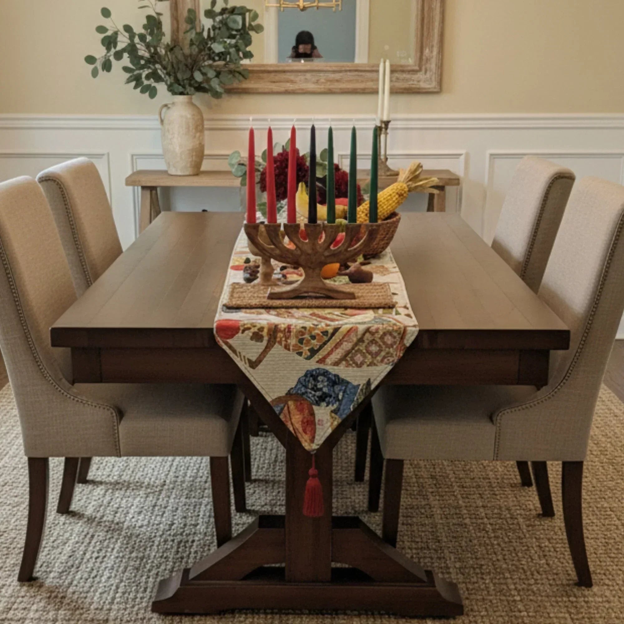 DaDa Bedding Dancing Women African Dreams Elegant Woven Tapestry Dining Table Runner (18117) DaDalogy Bedding Collection