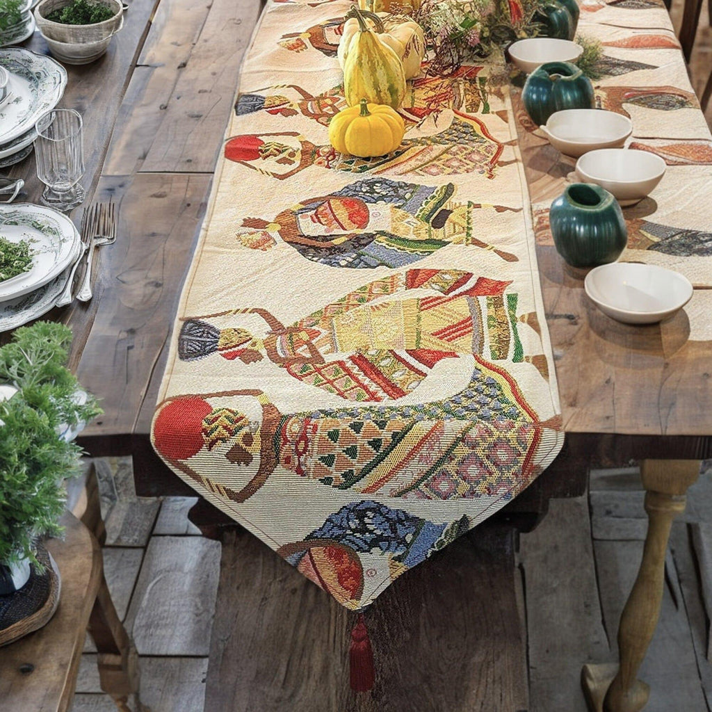 DaDa Bedding Dancing Women African Dreams Elegant Woven Tapestry Dining Table Runner (18117) DaDalogy Bedding Collection