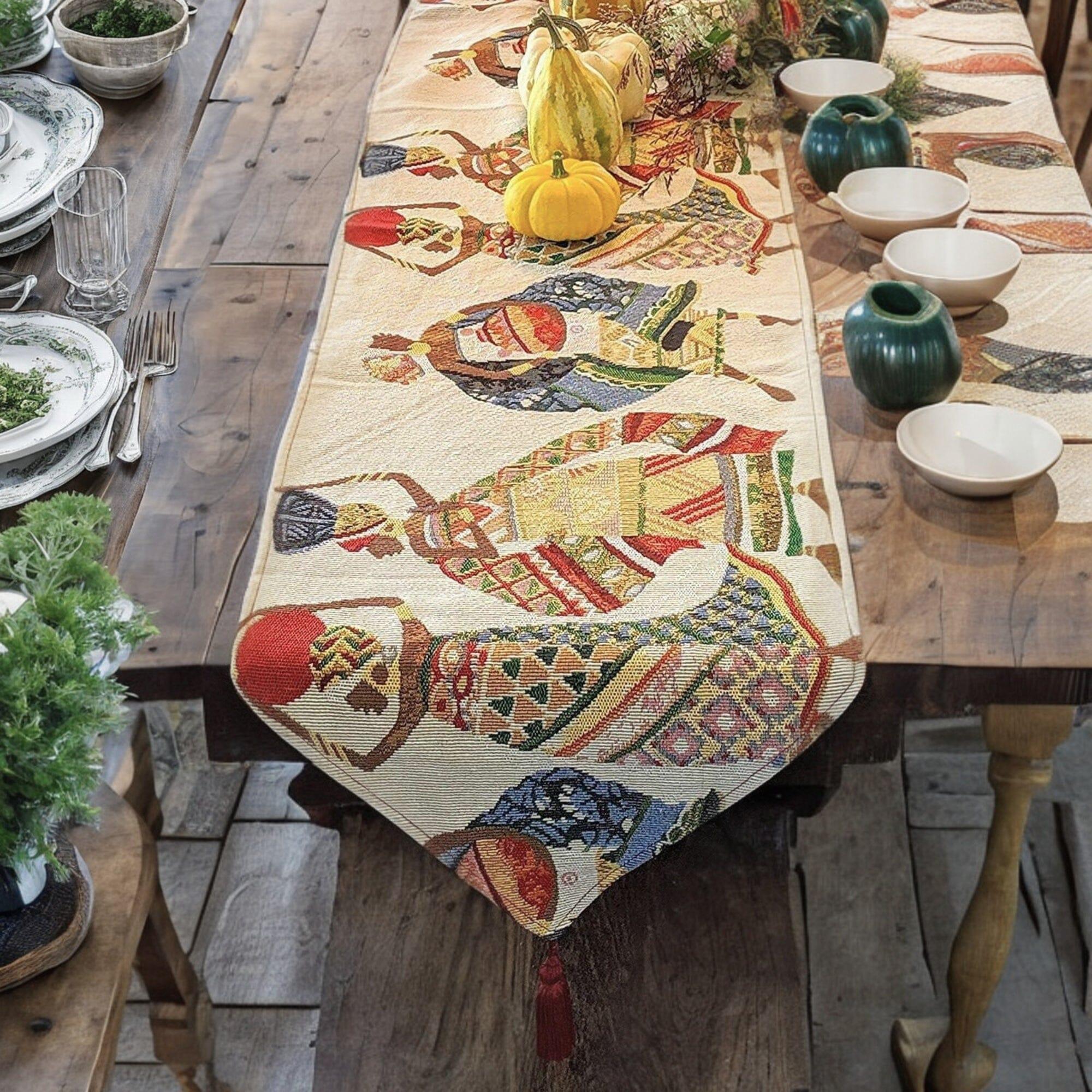 DaDa Bedding Dancing Women African Dreams Elegant Woven Tapestry Dining Table Runner (18117) DaDalogy Bedding Collection