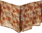 DaDa Bedding Floral Gold & Bronze Brown Dust Ruffle Pleated Bed Skirt - 14" Drop  (BS-BM6169L-1) DaDalogy Bedding Collection