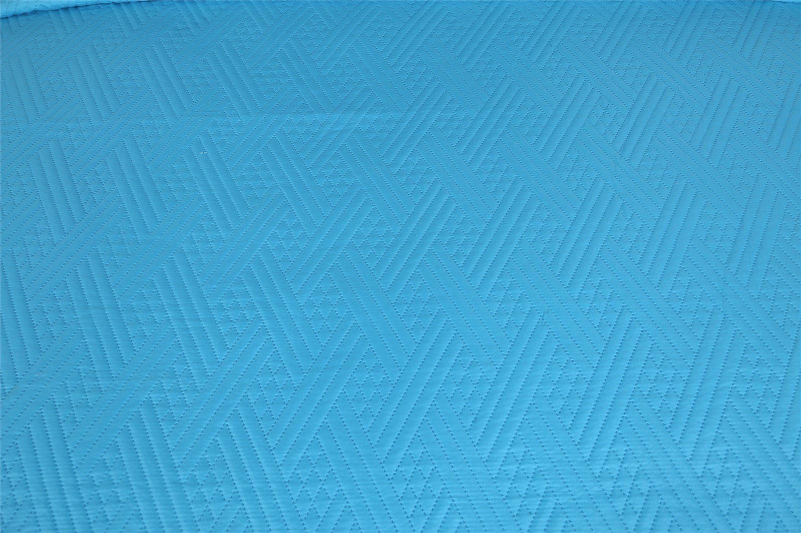 DaDa Bedding Gentle Wave Turquoise Teal Blue Lagoon Lightweight Quilted Bedspread Set (LH3000) DaDalogy Bedding Collection
