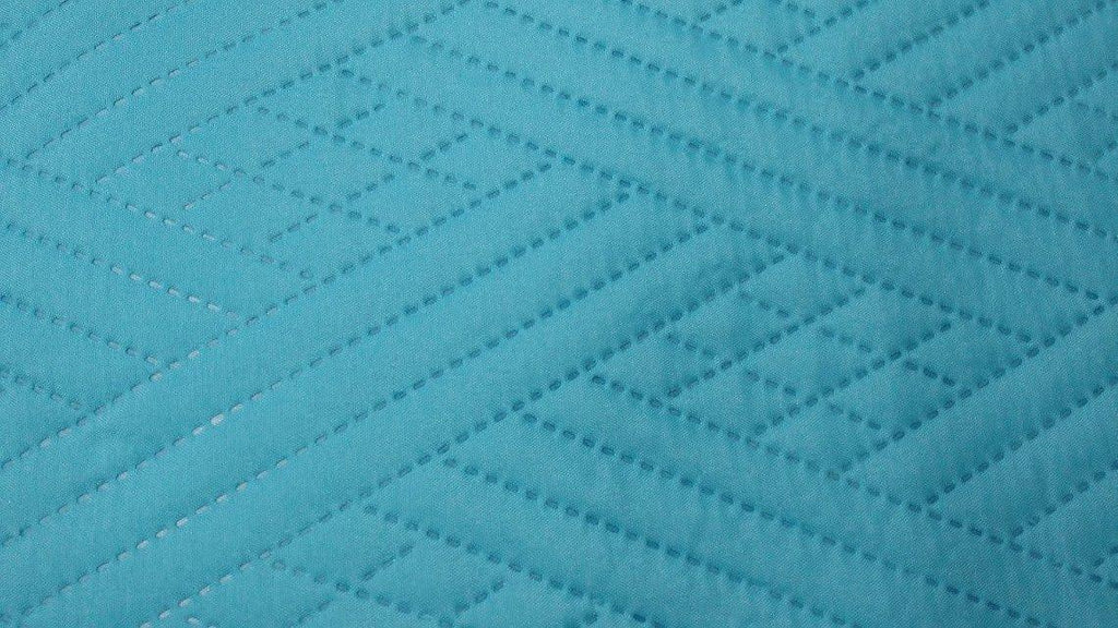 DaDa Bedding Gentle Wave Turquoise Teal Blue Lagoon Lightweight Quilted Bedspread Set (LH3000) DaDalogy Bedding Collection