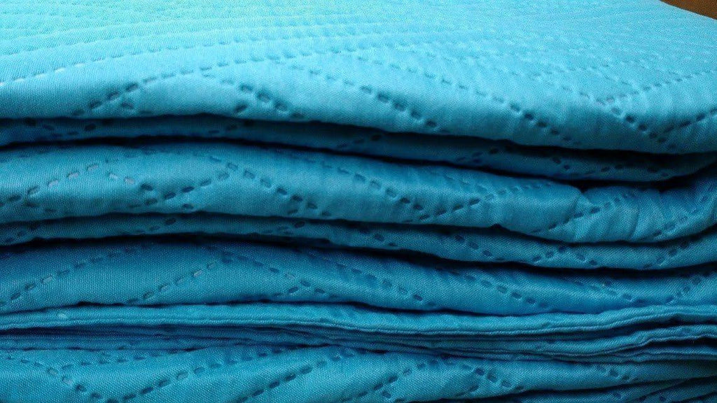 DaDa Bedding Gentle Wave Turquoise Teal Blue Lagoon Lightweight Quilted Bedspread Set (LH3000) DaDalogy Bedding Collection