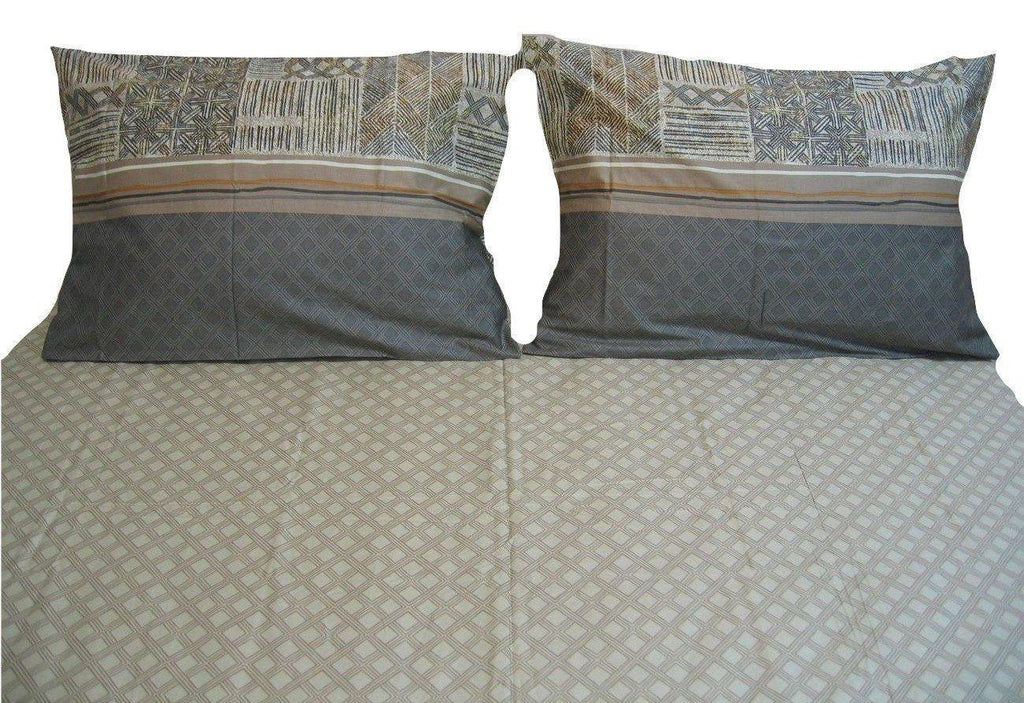 DaDa Bedding Geometric Striped Multi-Color Flat Sheet & Pillow Cases Set (FS8279) DaDalogy Bedding Collection