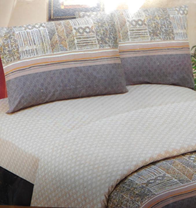 DaDa Bedding Geometric Striped Tan Brown Multi-Color Fitted + Flat Sheet & Pillow Cases Set (FSFS8279) DaDalogy Bedding Collection