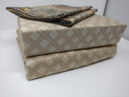 DaDa Bedding Geometric Striped Tan Brown Multi-Color Fitted + Flat Sheet & Pillow Cases Set (FSFS8279) DaDalogy Bedding Collection