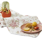 DaDa Bedding Hint of Mint Cottage Floral Roses Quilted Cotton Dining Table Runner (3036) DaDalogy Bedding Collection