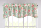 DaDa Bedding Hint of Mint Floral Pastel Roses Cottage Window Curtain Valance - 18" x 52" (JHW-3036) DaDalogy Bedding Collection