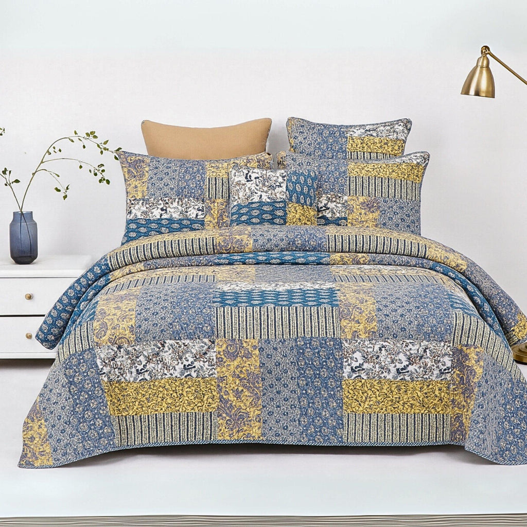 DaDa Bedding Honey Cove Garden Floral Paisley Cottage Patchwork Bedspread Set (JHW-957) DaDalogy Bedding Collection
