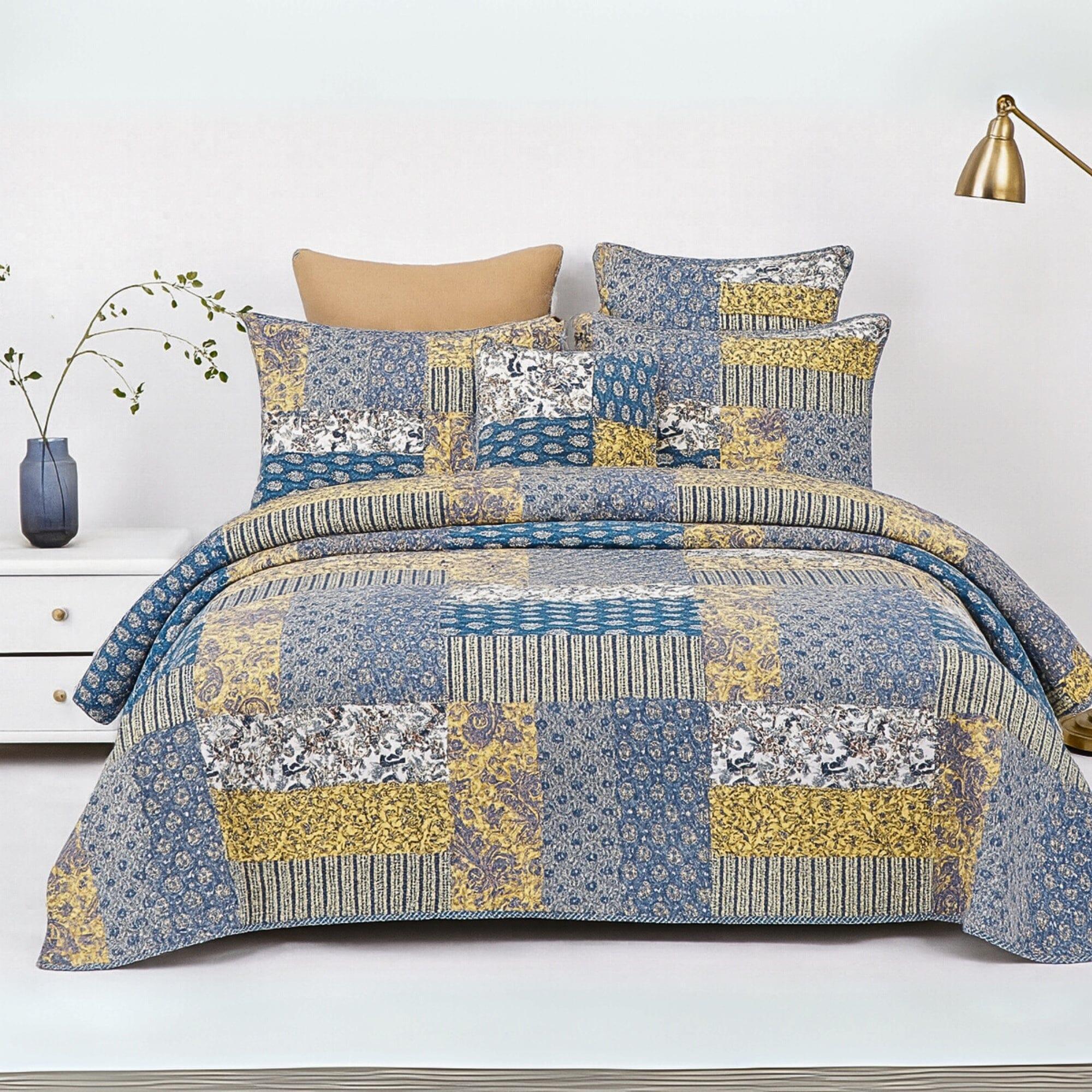 DaDa Bedding Honey Cove Garden Floral Paisley Cottage Patchwork Bedspread Set (JHW-957) DaDalogy Bedding Collection