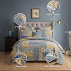 DaDa Bedding Honey Cove Garden Floral Paisley Cottage Patchwork Bedspread Set (JHW-957) DaDalogy Bedding Collection