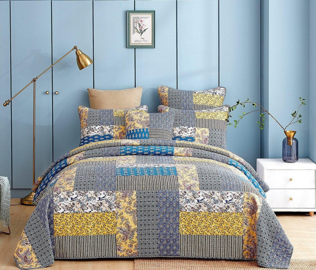 DaDa Bedding Honey Cove Garden Floral Paisley Cottage Patchwork Bedspread Set (JHW-957) DaDalogy Bedding Collection