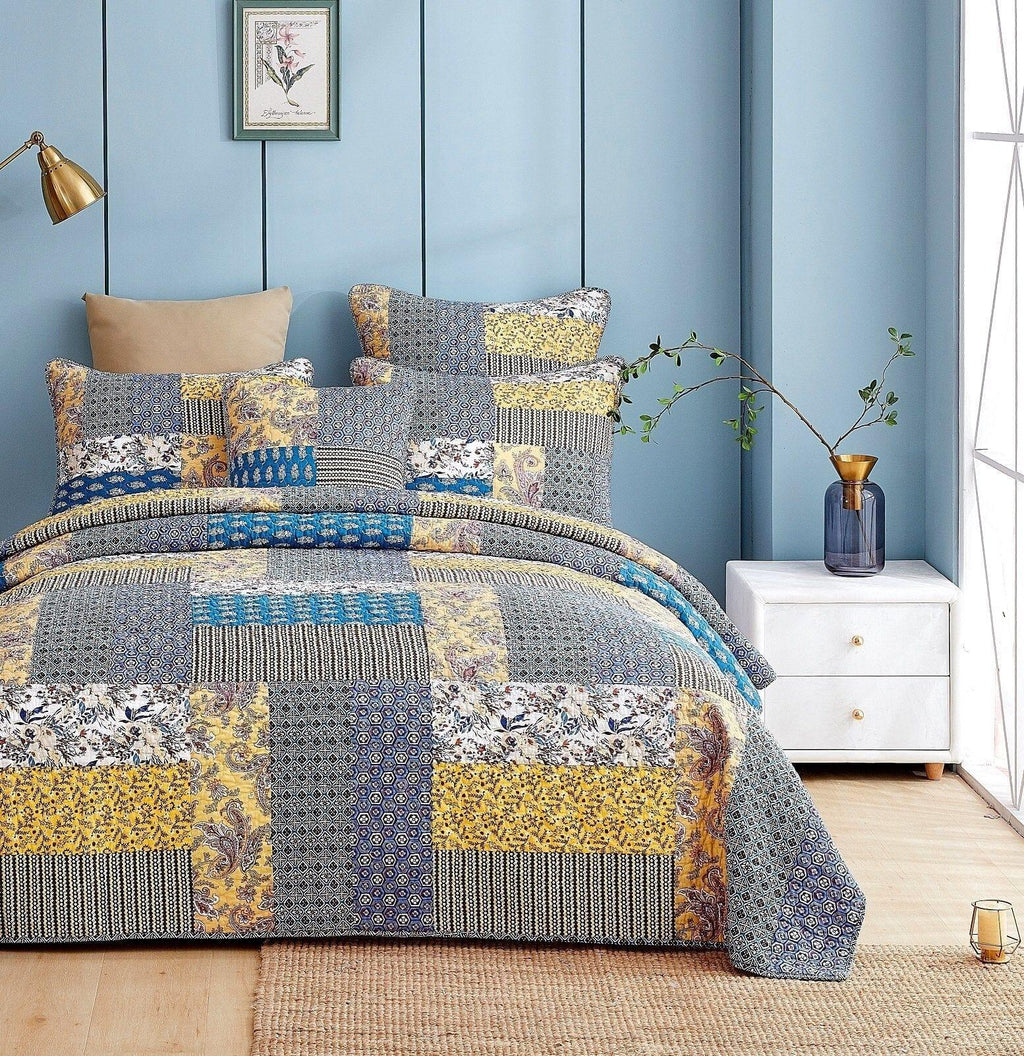 DaDa Bedding Honey Cove Garden Floral Paisley Cottage Patchwork Bedspread Set (JHW-957) DaDalogy Bedding Collection
