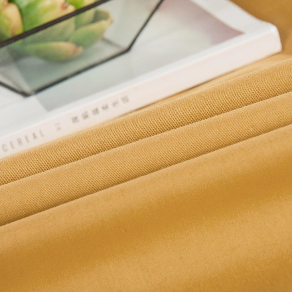 DaDa Bedding Honey Yellow Poplin Cotton Fitted Sheet w/ Pillow Cases (JHW-550-Fitted) DaDalogy Bedding Collection