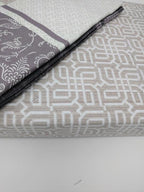 DaDa Bedding Jacquard Grey Floral Paisley Fitted Sheet & Pillow Cases Set (FTS8222) DaDalogy Bedding Collection
