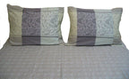 DaDa Bedding Jacquard Grey Floral Paisley Flat Sheet & Pillow Cases Set (FS8222) DaDalogy Bedding Collection