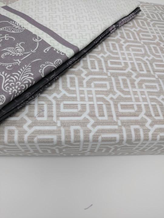 DaDa Bedding Jacquard Grey Floral Paisley Flat Sheet & Pillow Cases Set (FS8222) DaDalogy Bedding Collection