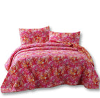 DaDa Bedding Lovely Pop of Colors Lightweight Reversible Quilted Bedspread Set (KBJ1625) DaDalogy Bedding Collection