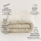 DaDa Bedding Luxury White Roses Fluffy Soft Sherpa Backside Faux Fur Throw Blanket (K11)