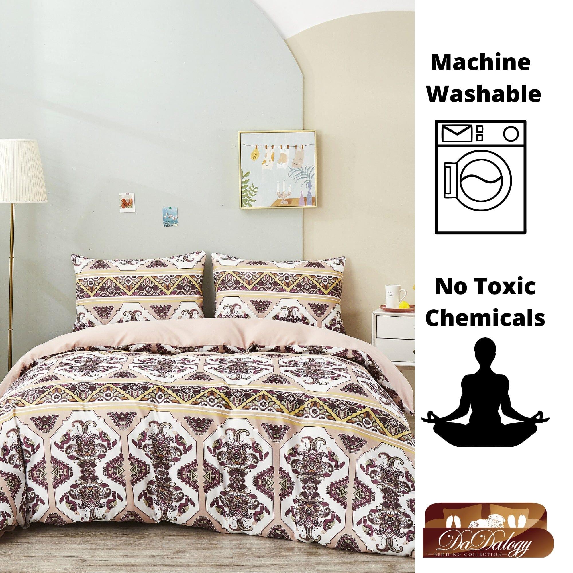 DaDa Bedding Majestic Oriental Kilim Duvet Cover - w/ Pillow Cases Royal Persian Traditional Design Intricate Ornate Ornament Print DaDalogy Bedding Collection
