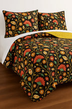 DaDa Bedding Marigold’s Floral Brown Yellow Botanical Garden Quilted Bedspread Set (HS-3330) DaDalogy Bedding Collection