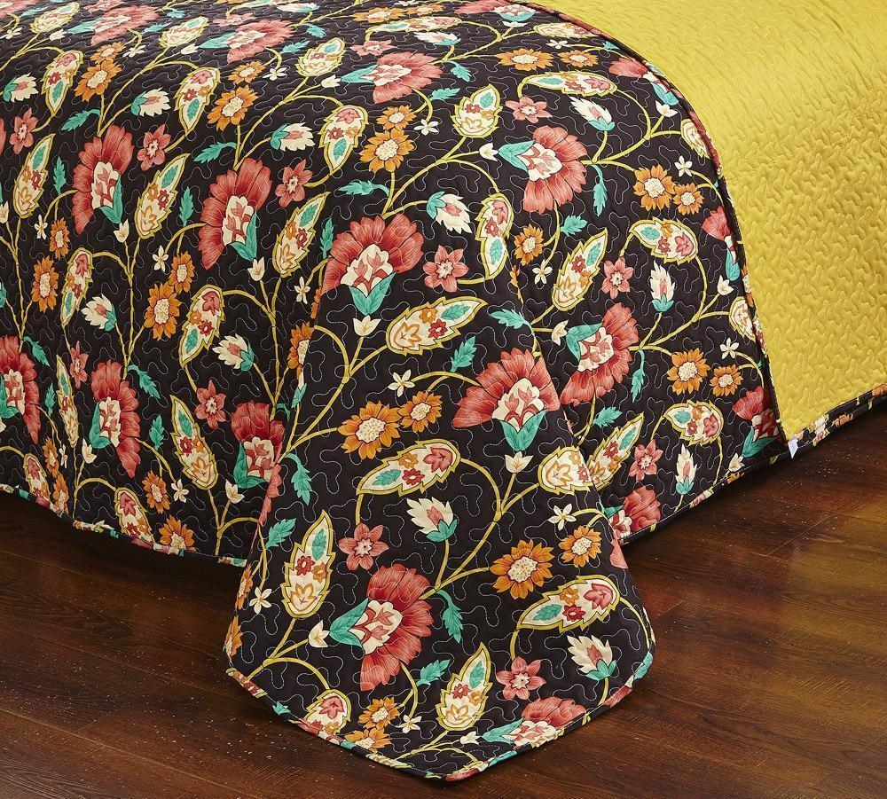 DaDa Bedding Marigold’s Floral Brown Yellow Botanical Garden Quilted Bedspread Set (HS-3330) DaDalogy Bedding Collection