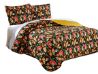 DaDa Bedding Marigold’s Floral Brown Yellow Botanical Garden Quilted Bedspread Set (HS-3330) DaDalogy Bedding Collection