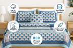 DaDa Bedding Mediterranean Blue Mint Green Patchwork Quilted Bedspread Set (JHW-884) DaDalogy Bedding Collection