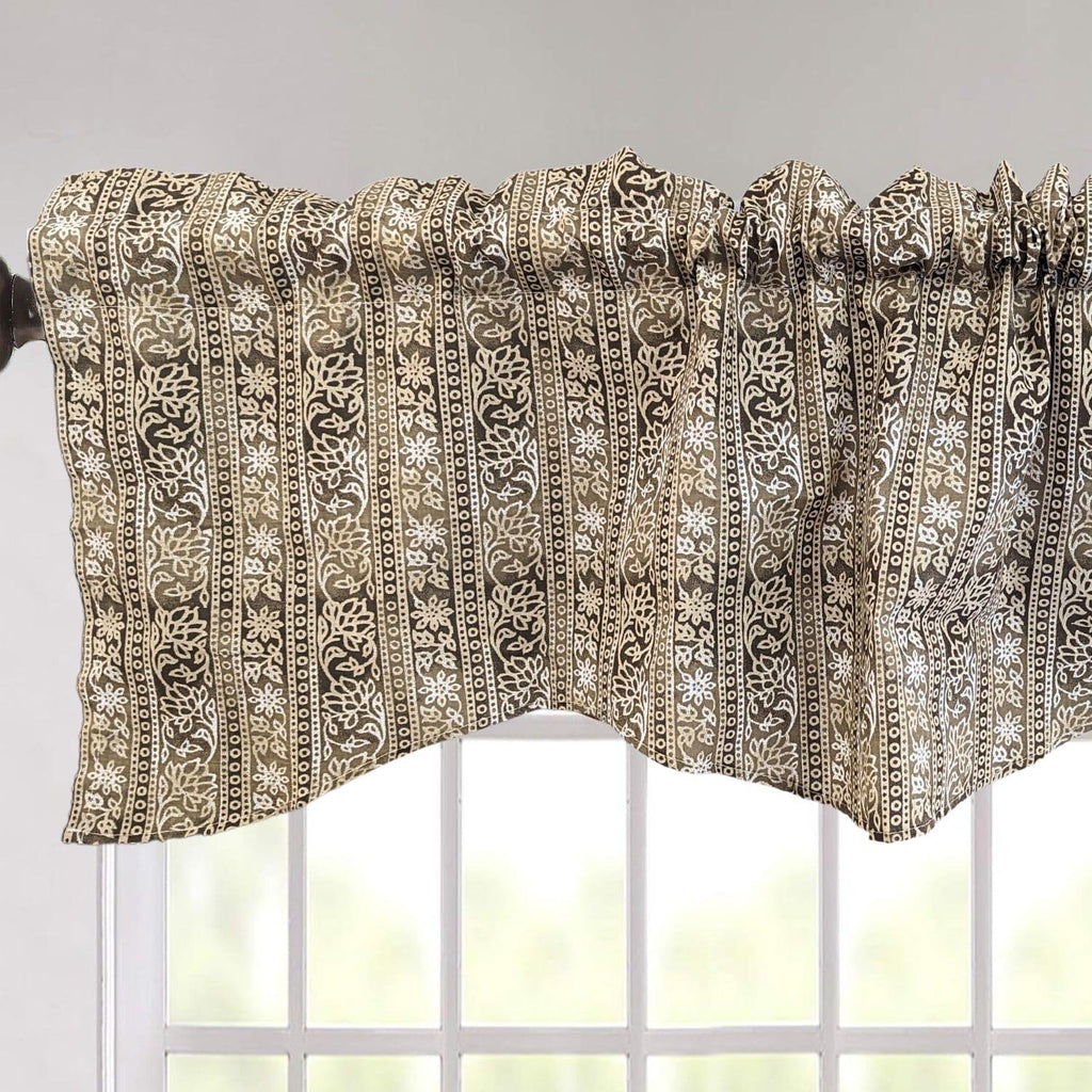 DaDa Bedding Moroccan Paisley Filigree Floral Window Curtain Valance - 18" x 52" (JHW-885) DaDalogy Bedding Collection