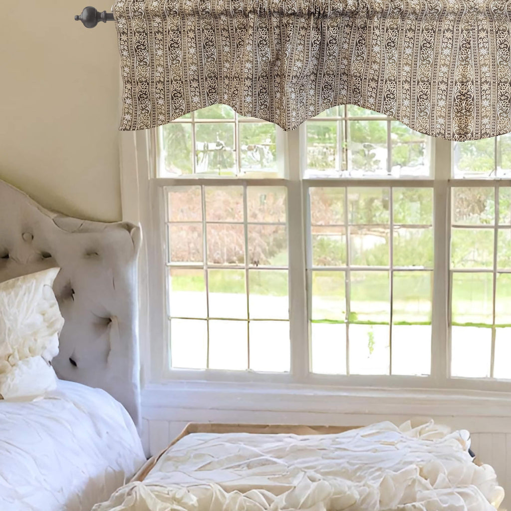 DaDa Bedding Moroccan Paisley Filigree Floral Window Curtain Valance - 18" x 52" (JHW-885) DaDalogy Bedding Collection