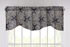 DaDa Bedding Navy Blue Bohemian Elegance Medallions Floral Window Curtain Valance - 18" x 52" (JHW-660) DaDalogy Bedding Collection