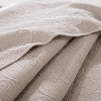 DaDa Bedding Neutral Taupe Beige Sandy Elegant Matelasse Cotton Quilted Bedspread Set (JHW-585) DaDalogy Bedding Collection