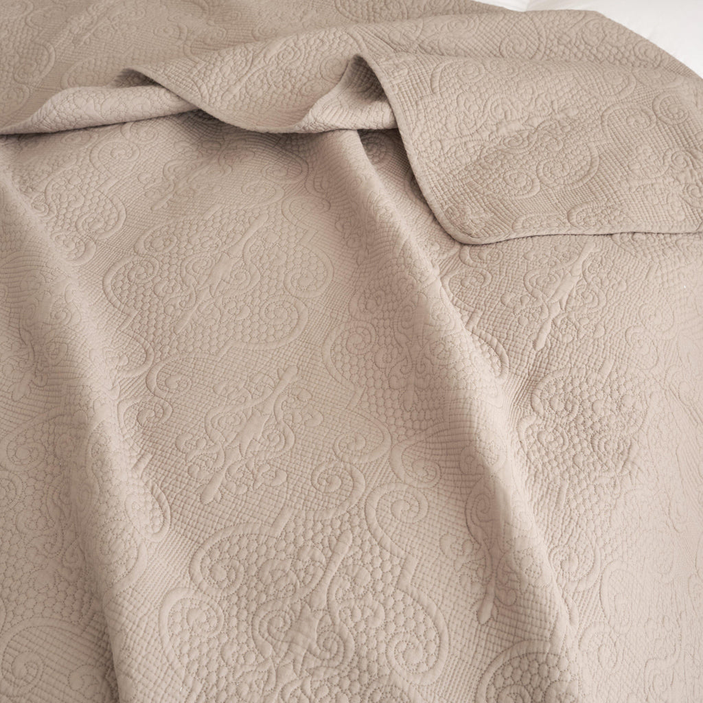 DaDa Bedding Neutral Taupe Beige Sandy Elegant Matelasse Cotton Quilted Bedspread Set (JHW-585) DaDalogy Bedding Collection