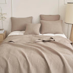 DaDa Bedding Neutral Taupe Beige Sandy Elegant Matelasse Cotton Quilted Bedspread Set (JHW-585) DaDalogy Bedding Collection
