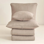 DaDa Bedding Neutral Taupe Beige Sandy Elegant Matelasse Cotton Quilted Bedspread Set (JHW-585) DaDalogy Bedding Collection