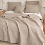 DaDa Bedding Neutral Taupe Beige Sandy Elegant Matelasse Cotton Quilted Bedspread Set (JHW-585) DaDalogy Bedding Collection